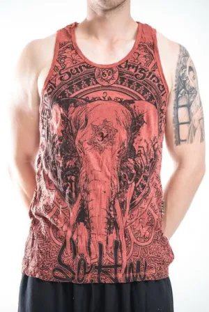 Sure Design Men's Wild Elephant Tank Top Brick