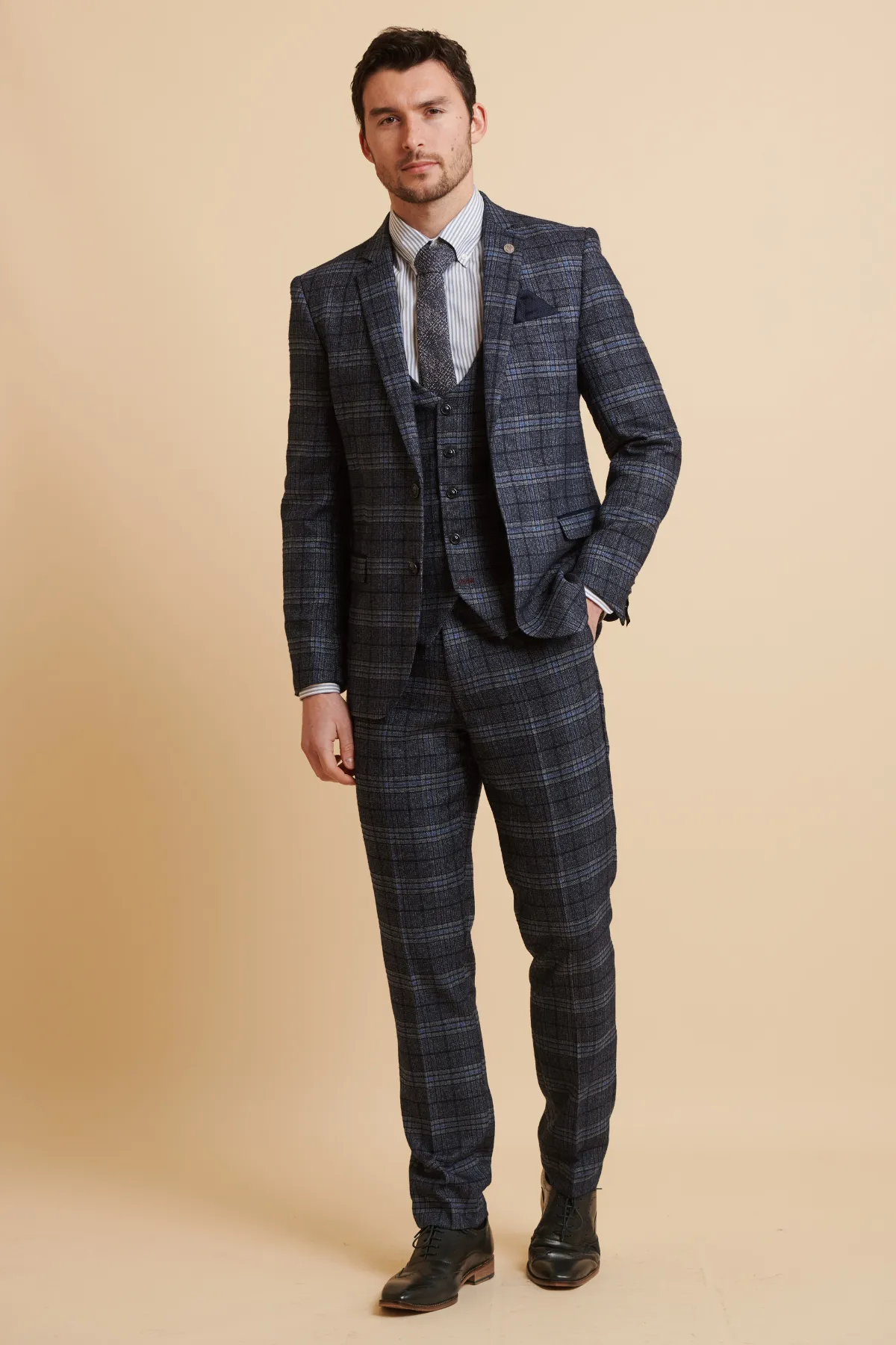 The Everton Collection | James Tarkowski in ANDY Blue Check Suit