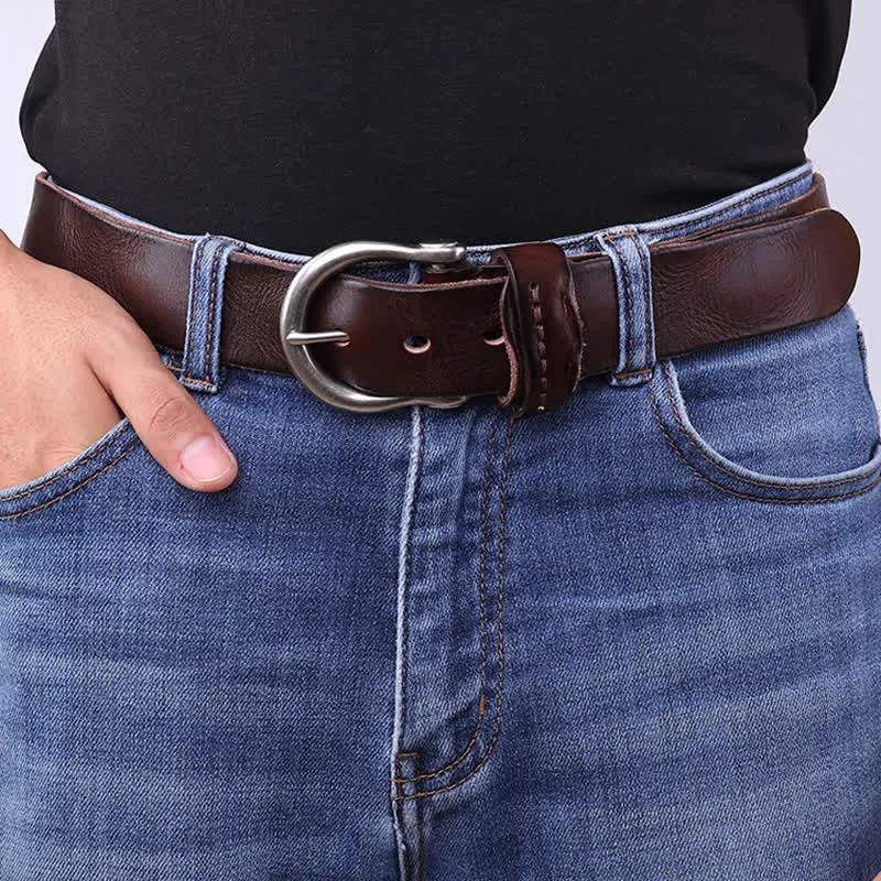 Versatile Fashion Simple Distressed Leather Belt