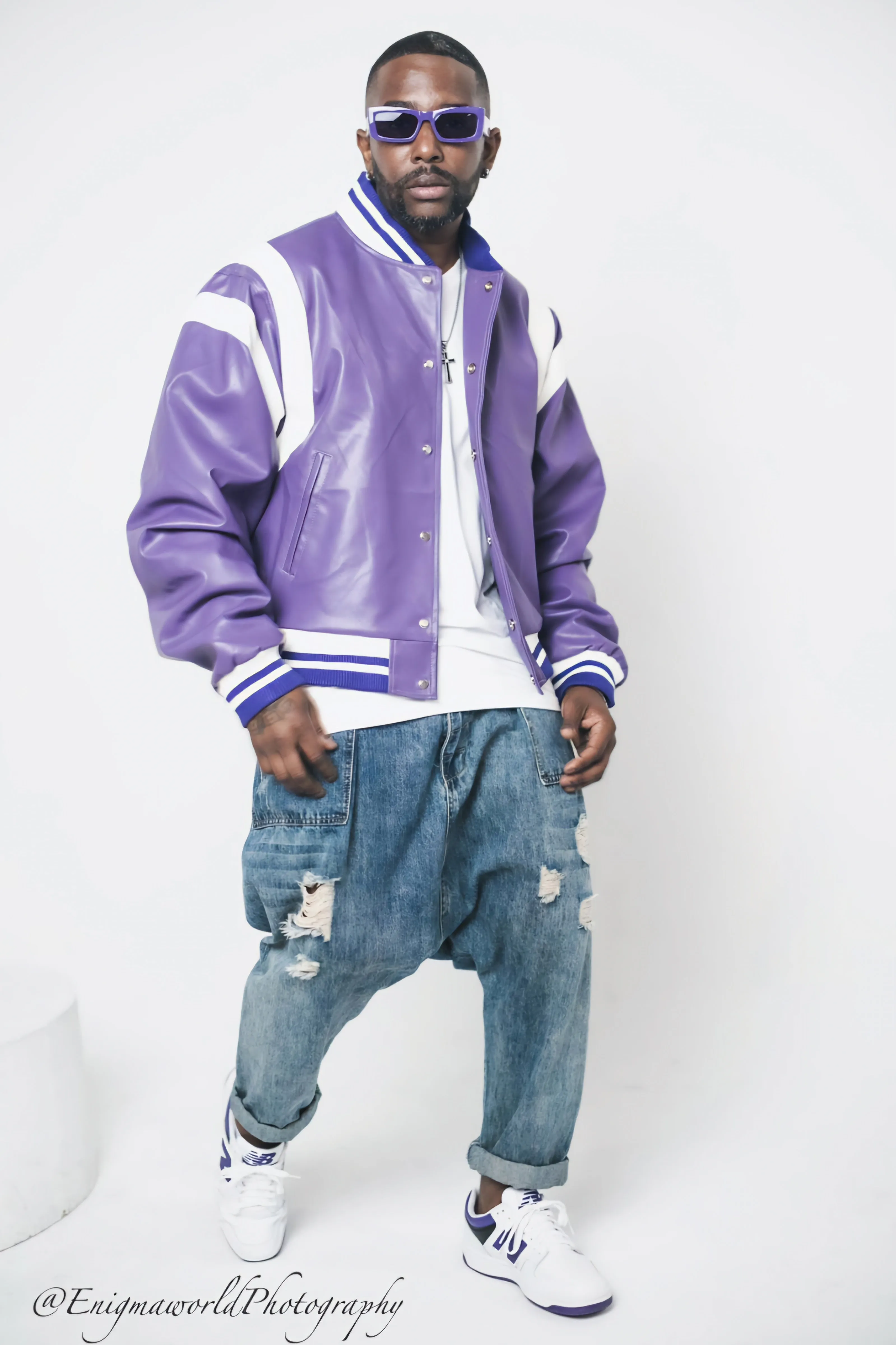 Violet vortex Varsity Jacket