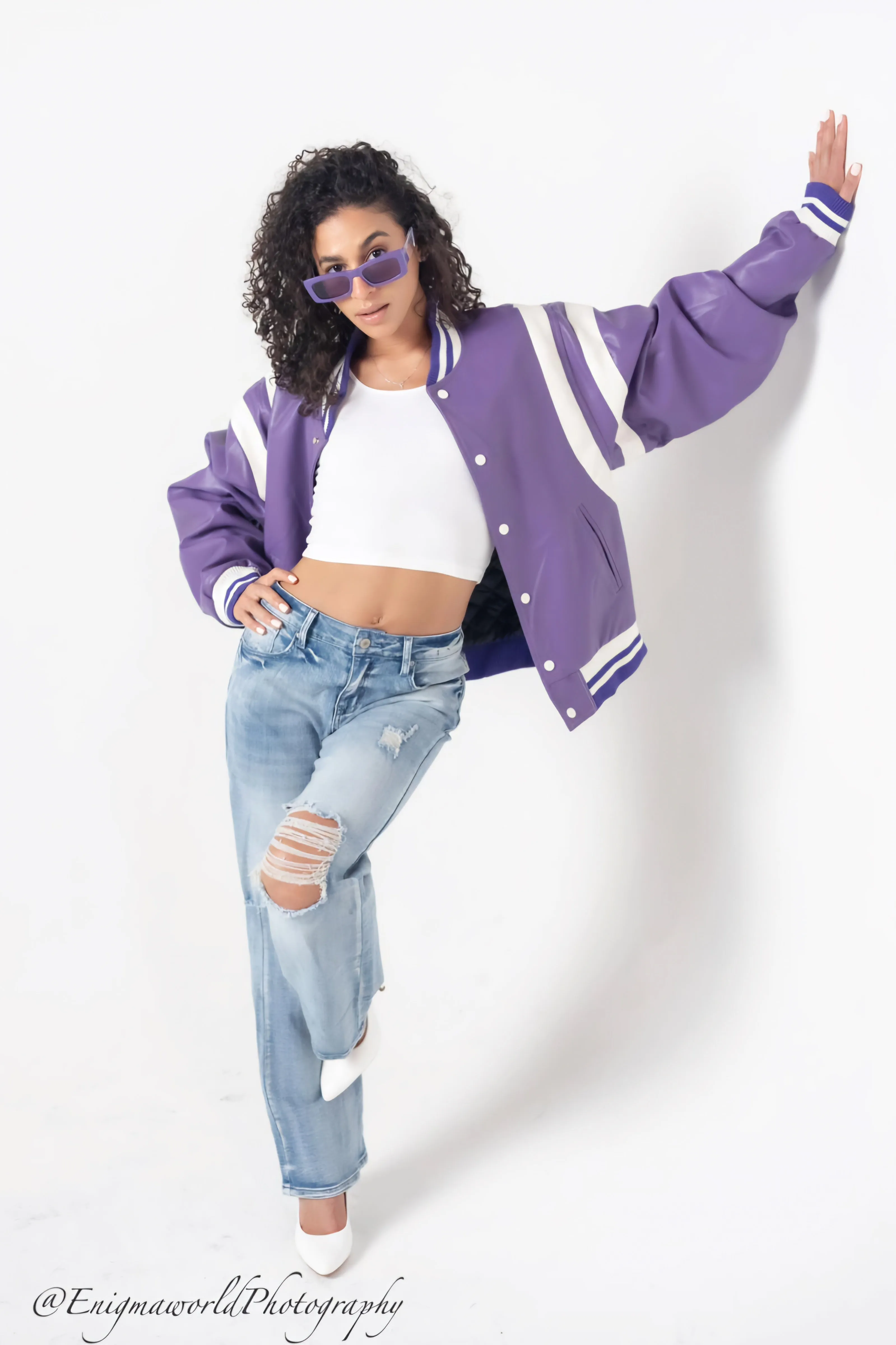 Violet vortex Varsity Jacket