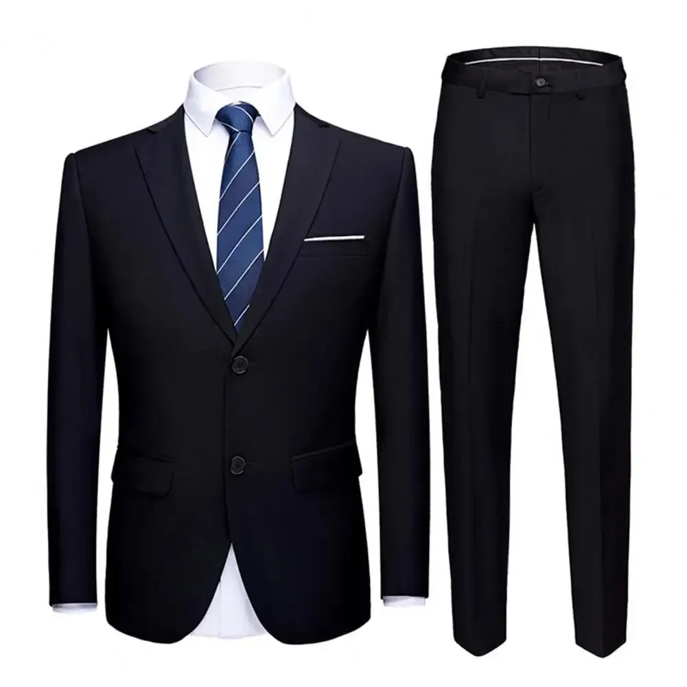 Wedding Suit For Men Set Elegant Blazers Formal 2 Pieces Full Jackets Pants Classic Business Coats 2024