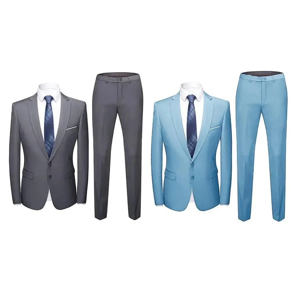 Wedding Suit For Men Set Elegant Blazers Formal 2 Pieces Full Jackets Pants Classic Business Coats 2024