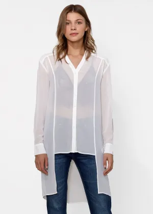 Women's Casual Sheer Hi-Lo Blouse