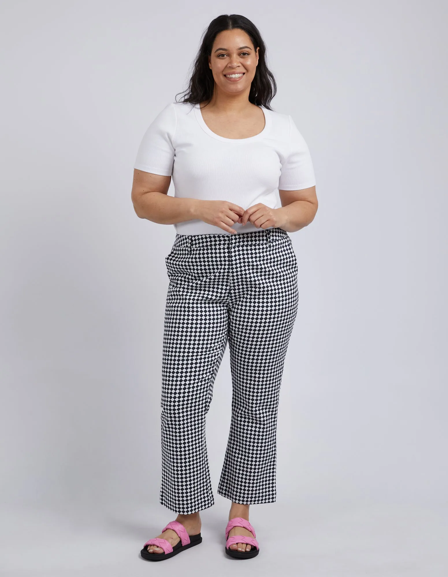 Zest Pant Navy Checkerboard