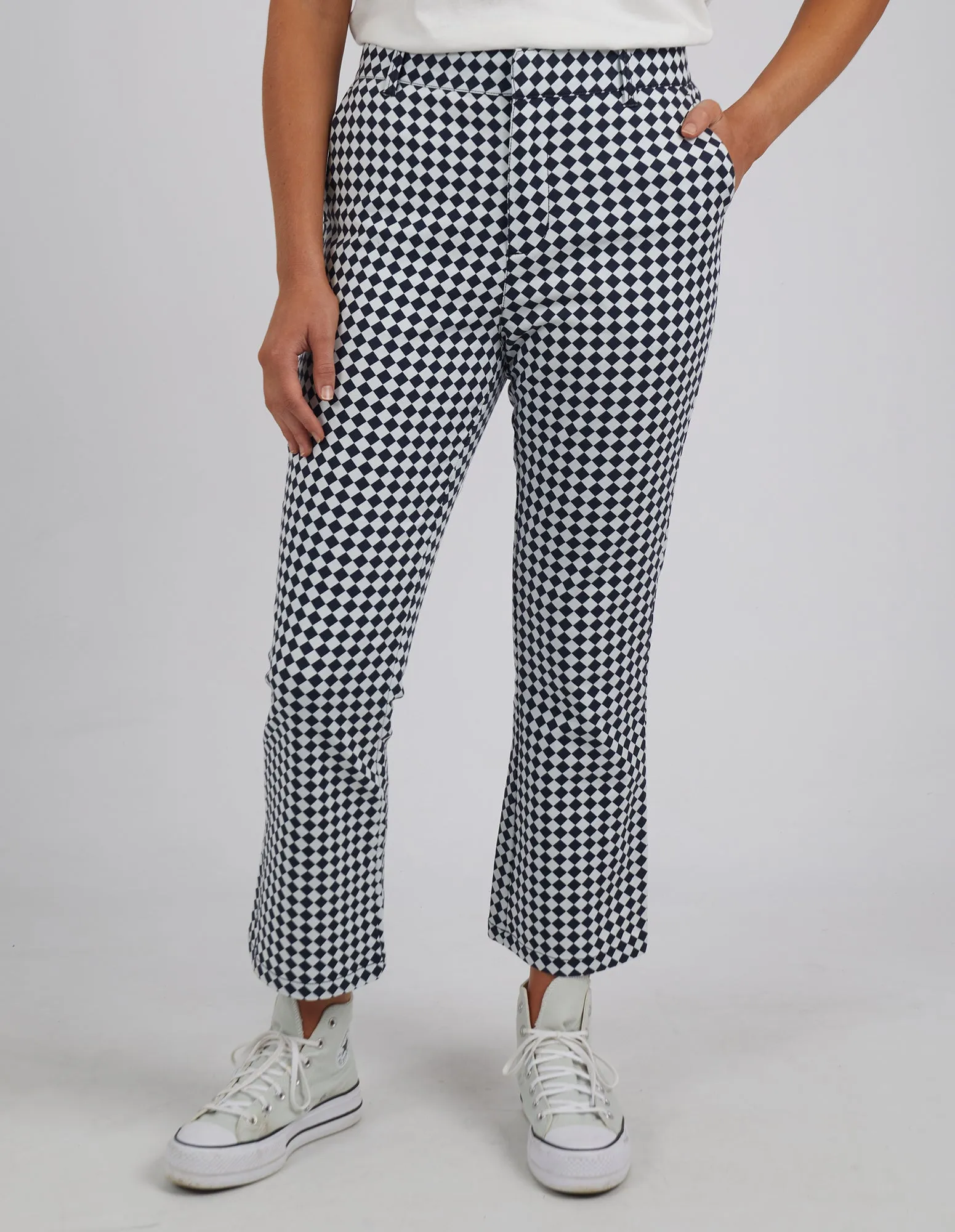 Zest Pant Navy Checkerboard